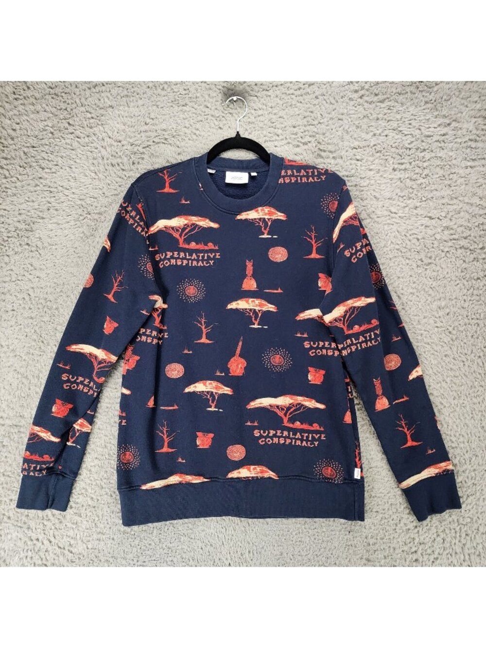 Wesc Shirt Mens Medium Miles The Voodoo Blue Crew Neck Sweatshirt